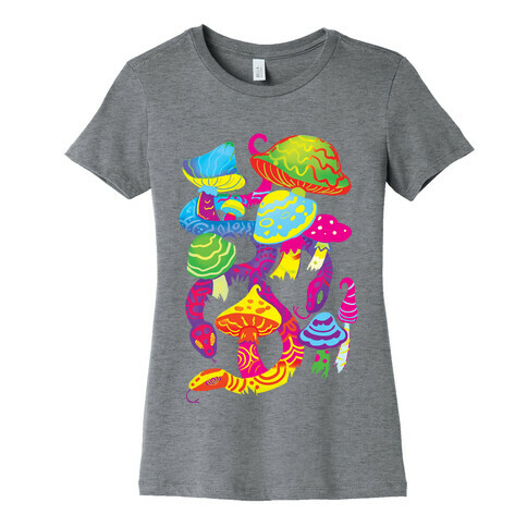 Psychadellic Snake among Mushrooms Womens T-Shirt