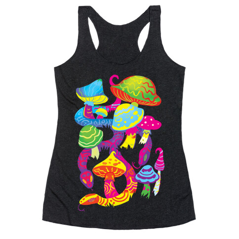 Psychadellic Snake among Mushrooms Racerback Tank Top