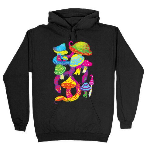 Psychadellic Snake among Mushrooms Hooded Sweatshirt