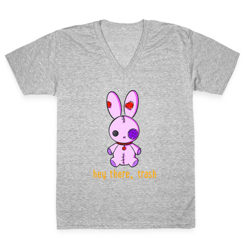 Creepy Cute Rag Bunny  V-Neck Tee Shirt