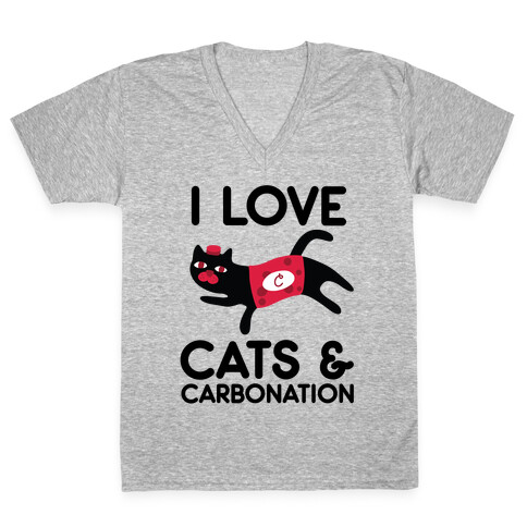I Love Cats & Carbonation V-Neck Tee Shirt