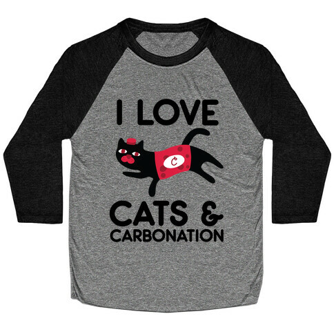 I Love Cats & Carbonation Baseball Tee