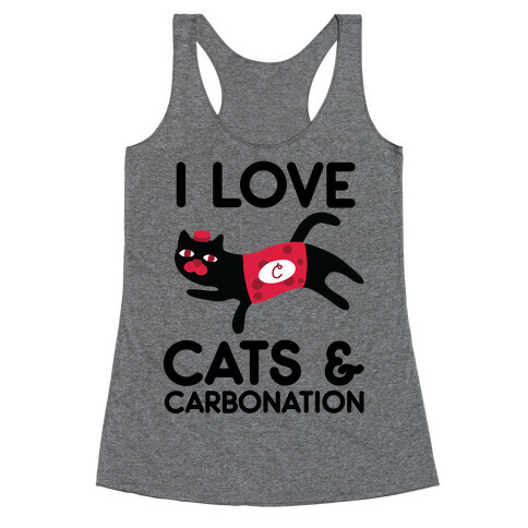 I Love Cats & Carbonation Racerback Tank Top