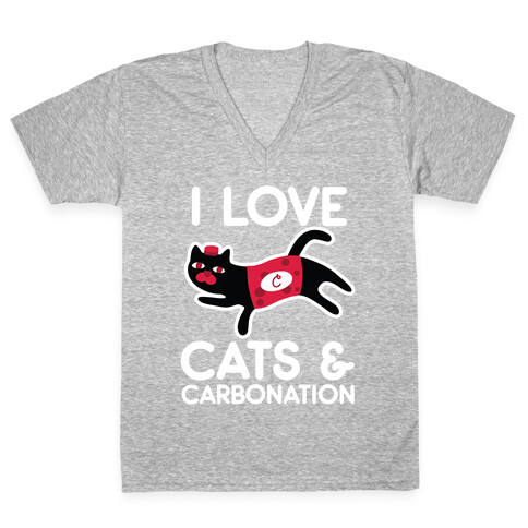I Love Cats & Carbonation V-Neck Tee Shirt