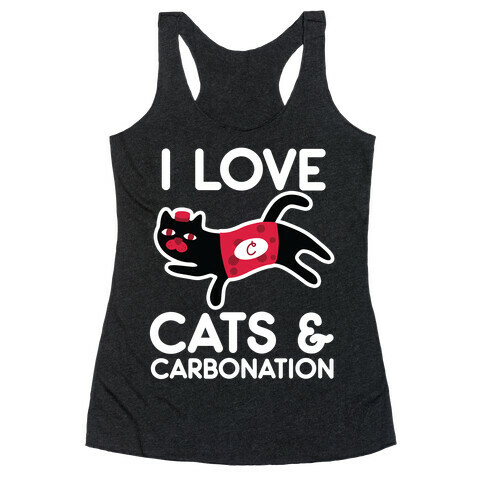 I Love Cats & Carbonation Racerback Tank Top