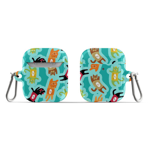 Carbonated Cats Pattern AirPod Case