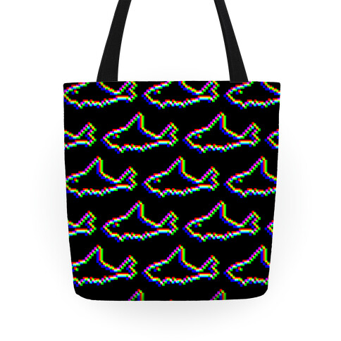 Glitch Shark Pattern Tote