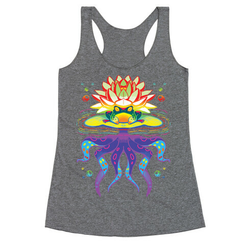 Psychedelic Lily Frog Racerback Tank Top