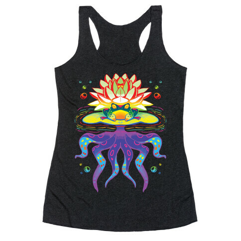 Psychedelic Lily Frog Racerback Tank Top