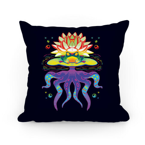 Psychedelic Lily Frog Pillow