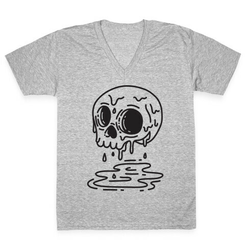 Melting Skull V-Neck Tee Shirt