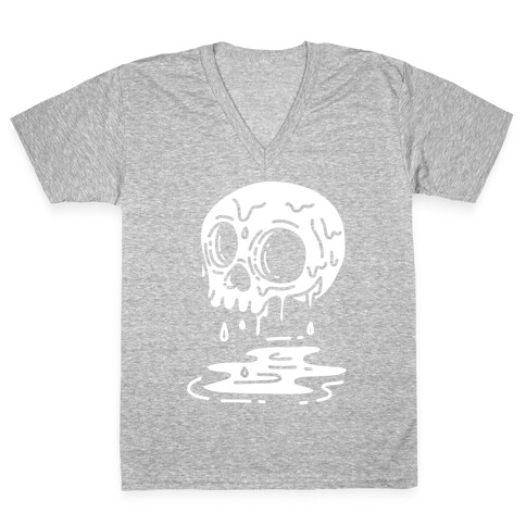 Melting Skull V-Neck Tee Shirt