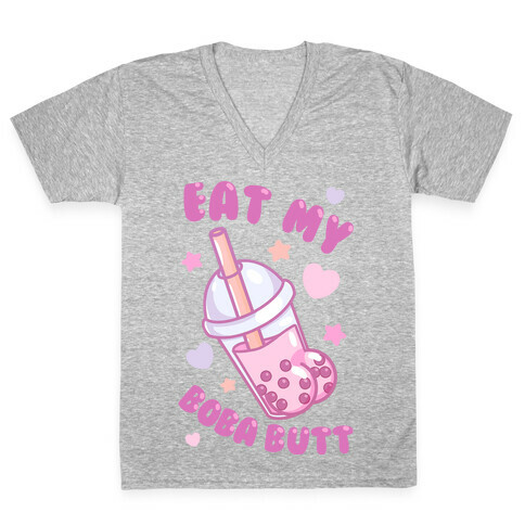 Eat My Boba Butt V-Neck Tee Shirt