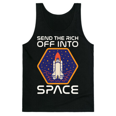 Send The Rich Off Into Space White Print Tank Top