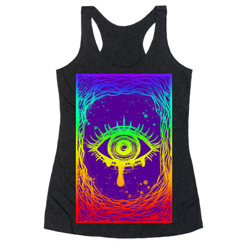 Trippy Eye Rainbow Purple Racerback Tank Top