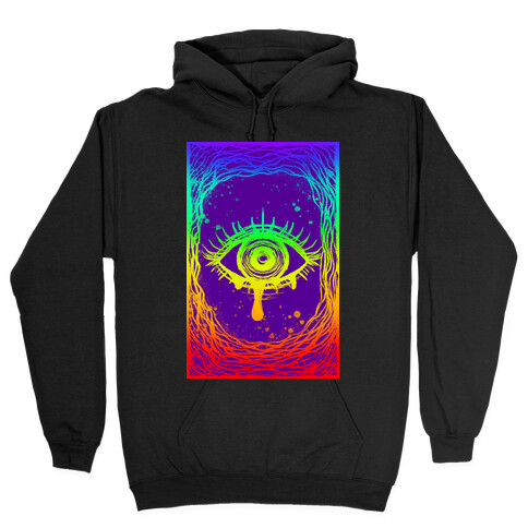 Trippy Eye Rainbow Purple Hooded Sweatshirt