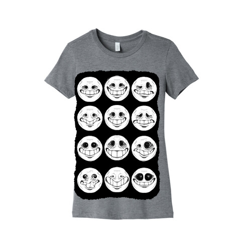 Ominous Faces B&W Womens T-Shirt