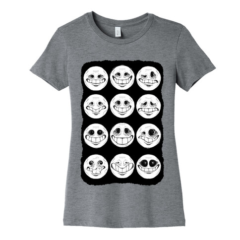 Ominous Faces B&W Womens T-Shirt