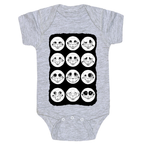 Ominous Faces B&W Baby One-Piece