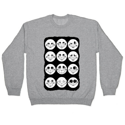 Ominous Faces B&W Pullover