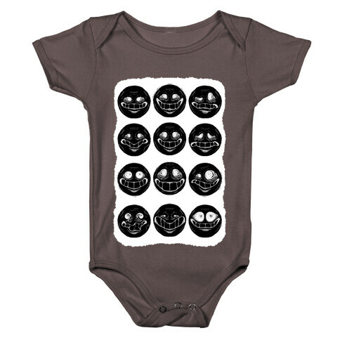 Ominous Faces Inverted Baby One-Piece