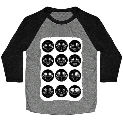 Ominous Faces Inverted Baseball Tee