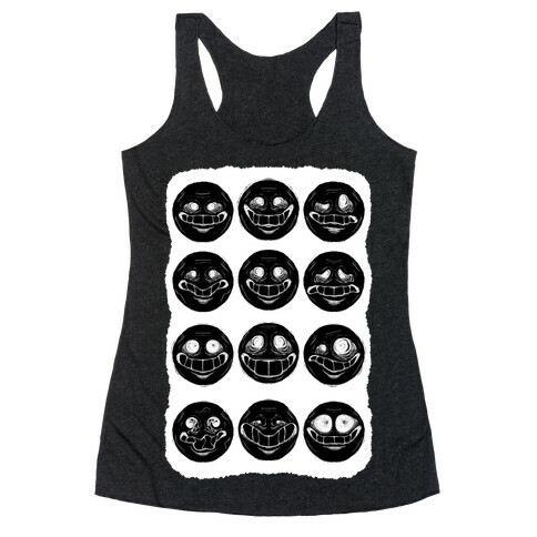 Ominous Faces Inverted Racerback Tank Top