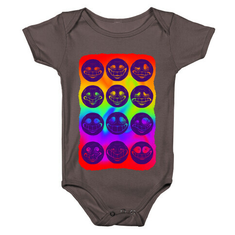 Ominous Faces Rainbow Baby One-Piece