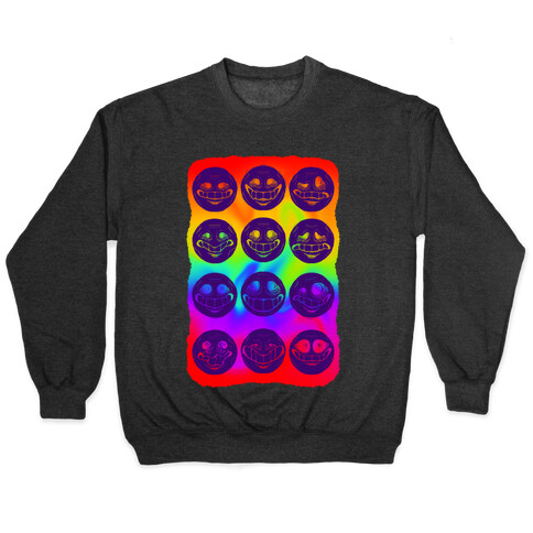 Ominous Faces Rainbow Pullover