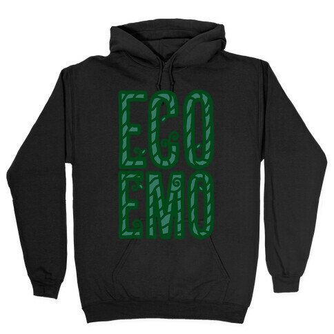 Eco Emo White Print Hooded Sweatshirt