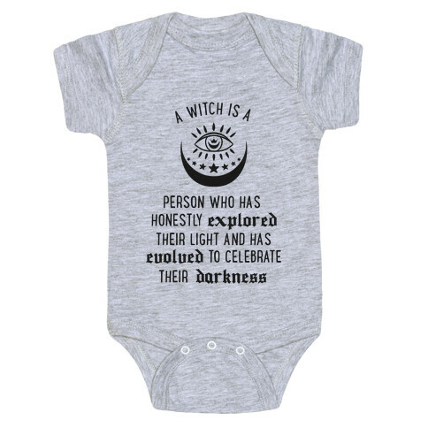 Meaning of a Witch (black)  Baby One-Piece