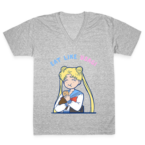 Eat Like Usagi V-Neck Tee Shirt