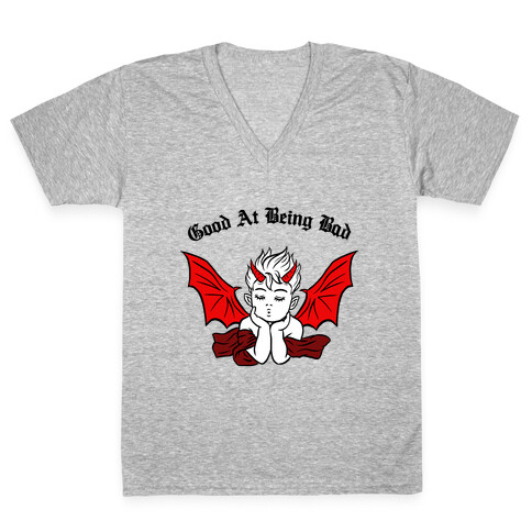 Good At Being Bad (black) V-Neck Tee Shirt