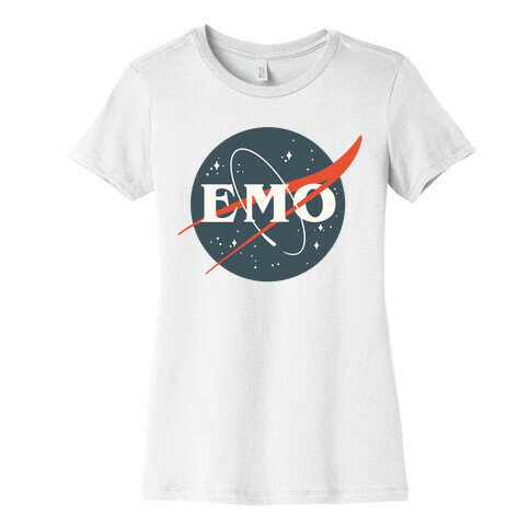 Emo Nasa Parody White Print Womens T-Shirt