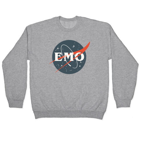 Emo Nasa Parody White Print Pullover