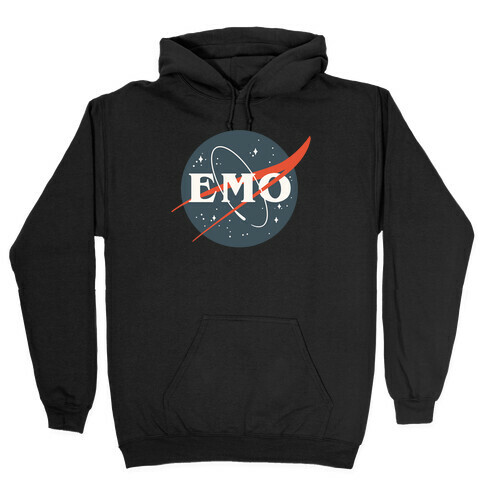 Emo Nasa Parody White Print Hooded Sweatshirt