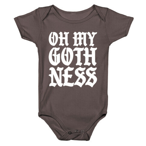 Oh My Gothness White Print Baby One-Piece