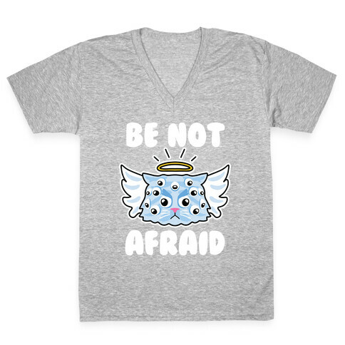 Be Not Afraid (Angel Cat) V-Neck Tee Shirt