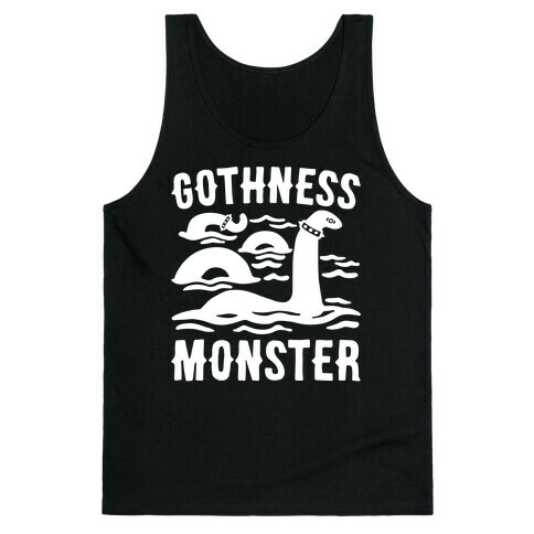 Gothness Monster Parody White Print Tank Top