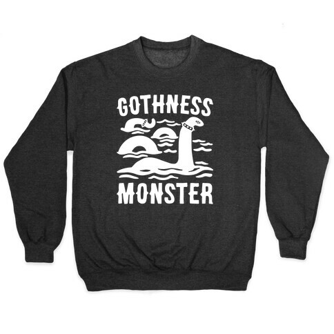 Gothness Monster Parody White Print Pullover