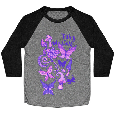 Fairy Goth Pattern Baseball Tee