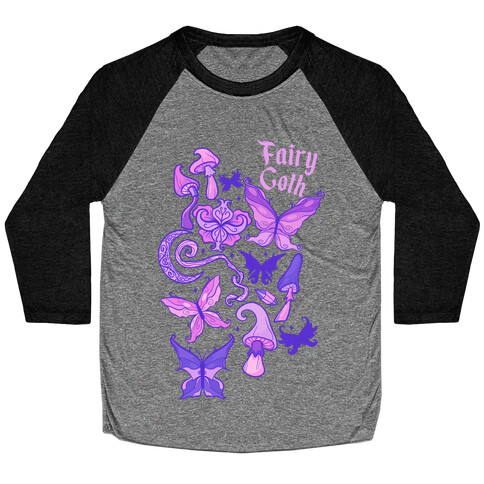 Fairy Goth Pattern Baseball Tee
