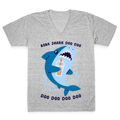 Boba Shark V-Neck Tee Shirt