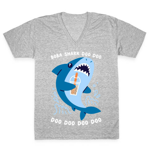 Boba Shark V-Neck Tee Shirt
