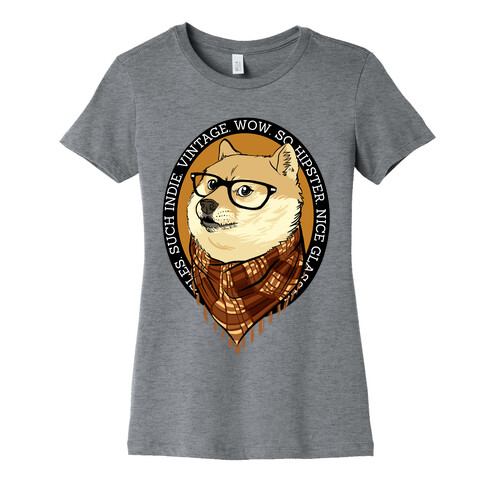 Hipster Doge Womens T-Shirt