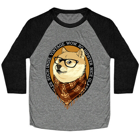 Hipster Doge Baseball Tee