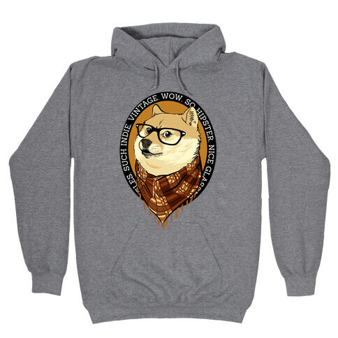 Hipster Doge Hooded Sweatshirt