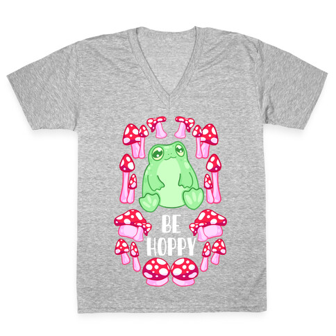 Be Hoppy Frog V-Neck Tee Shirt