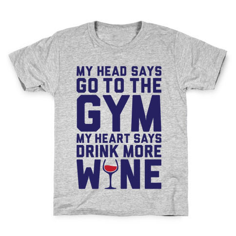 Gym Versus Wine Kids T-Shirt