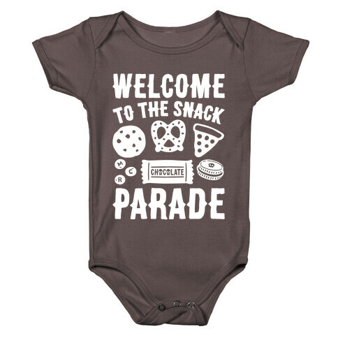 Welcome to The Snack Parade Parody White Print Baby One-Piece